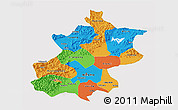 Political 3D Map of Beijing, single color outside