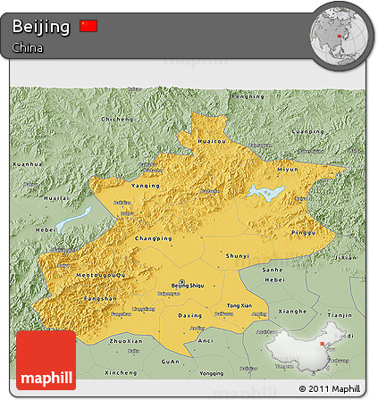 Savanna Style 3D Map of Beijing