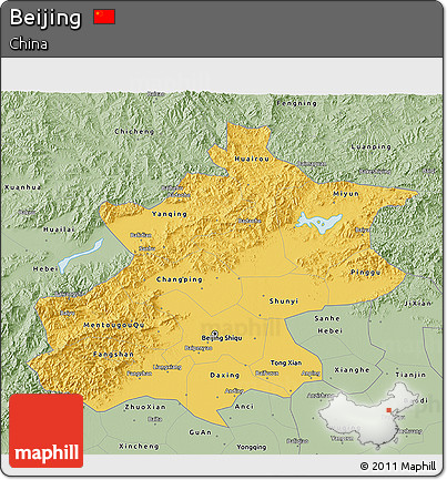 Savanna Style 3D Map of Beijing
