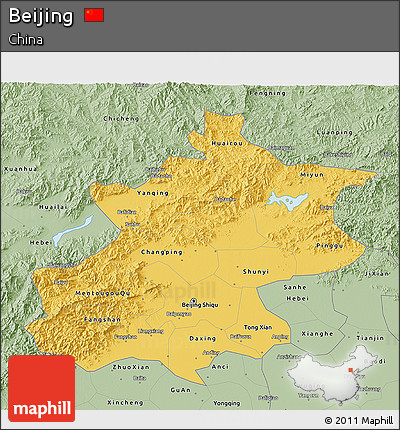 Savanna Style 3D Map of Beijing