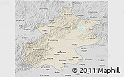 Shaded Relief 3D Map of Beijing, desaturated