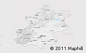Silver Style 3D Map of Beijing, single color outside