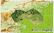 Satellite 3D Map of Changping, physical outside