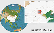 Satellite Location Map of Changping, highlighted country, highlighted parent region