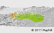 Physical Panoramic Map of Changping, lighten, desaturated