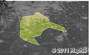 Satellite 3D Map of Daxing, darken, desaturated