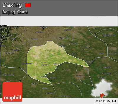 Satellite 3D Map of Daxing, darken