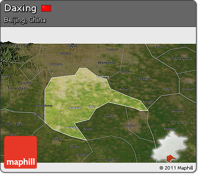 Satellite 3D Map of Daxing, darken