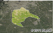 Satellite 3D Map of Daxing, darken, semi-desaturated