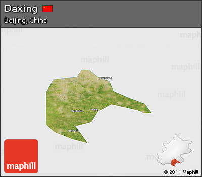 Satellite 3D Map of Daxing, single color outside