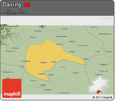 Savanna Style 3D Map of Daxing