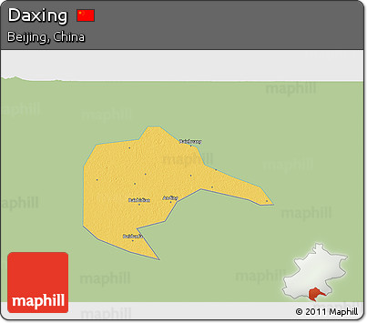 Savanna Style 3D Map of Daxing, single color outside
