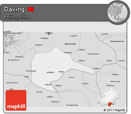 Silver Style 3D Map of Daxing