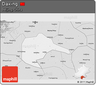 Silver Style 3D Map of Daxing