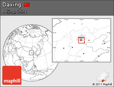 Blank Location Map of Daxing, highlighted parent region