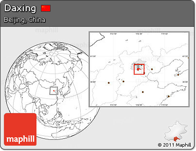Blank Location Map of Daxing, highlighted parent region