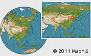 Satellite Location Map of Daxing, within the entire country