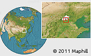 Satellite Location Map of Daxing, highlighted parent region