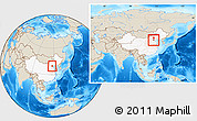 Shaded Relief Location Map of Daxing, highlighted country, highlighted parent region, within the entire country