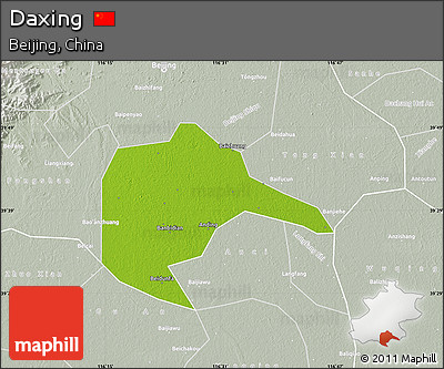 Physical Map of Daxing, lighten, semi-desaturated