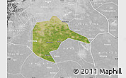 Satellite Map of Daxing, lighten, desaturated