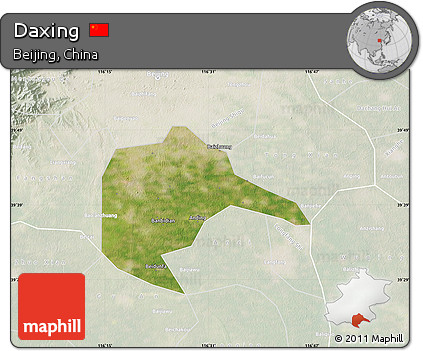 Satellite Map of Daxing, lighten