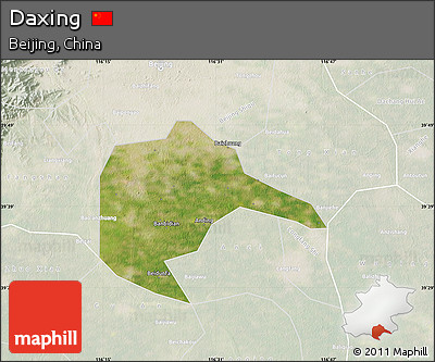 Satellite Map of Daxing, lighten