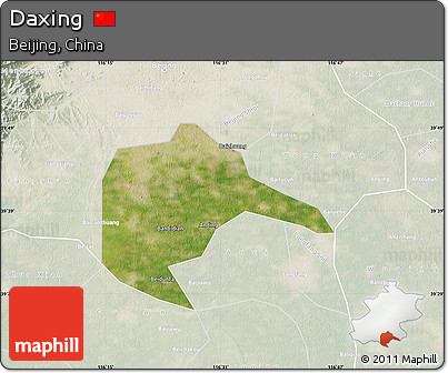 Satellite Map of Daxing, lighten