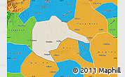 Shaded Relief Map of Daxing, political outside
