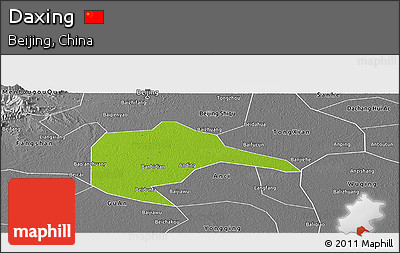Physical Panoramic Map of Daxing, desaturated