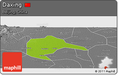 Physical Panoramic Map of Daxing, desaturated