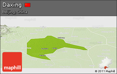 Physical Panoramic Map of Daxing, lighten