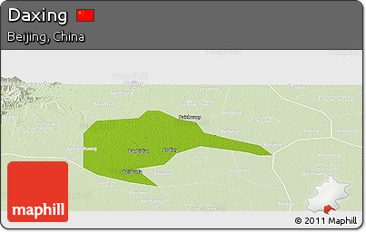 Physical Panoramic Map of Daxing, lighten
