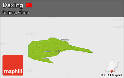 Physical Panoramic Map of Daxing, single color outside
