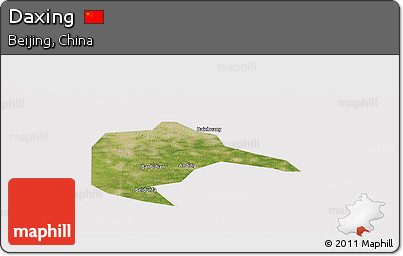 Satellite Panoramic Map of Daxing, cropped outside
