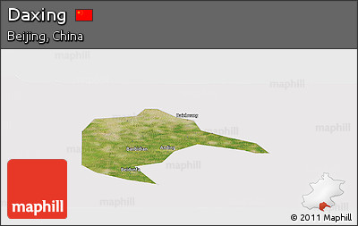Satellite Panoramic Map of Daxing, cropped outside