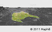 Satellite Panoramic Map of Daxing, darken, desaturated