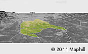 Satellite Panoramic Map of Daxing, desaturated