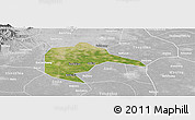 Satellite Panoramic Map of Daxing, lighten, desaturated