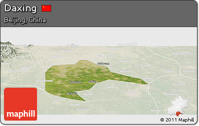 Satellite Panoramic Map of Daxing, lighten