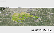 Satellite Panoramic Map of Daxing, semi-desaturated