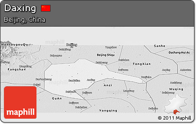 Silver Style Panoramic Map of Daxing
