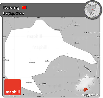 Gray Simple Map of Daxing