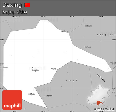 Gray Simple Map of Daxing