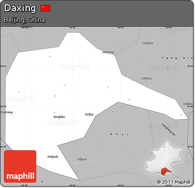 Gray Simple Map of Daxing
