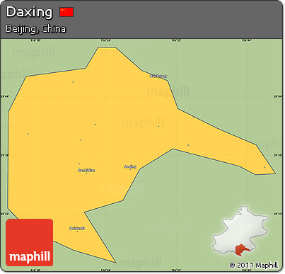 Savanna Style Simple Map of Daxing, cropped outside