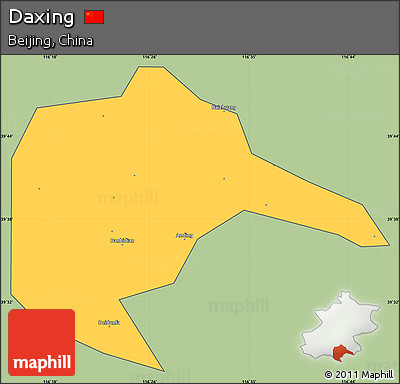 Savanna Style Simple Map of Daxing, cropped outside