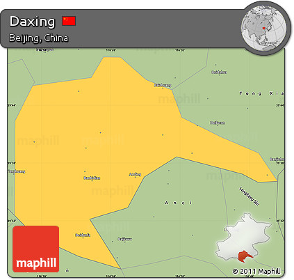 Savanna Style Simple Map of Daxing