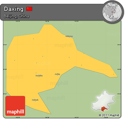 Savanna Style Simple Map of Daxing, single color outside