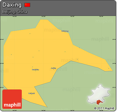 Savanna Style Simple Map of Daxing, single color outside